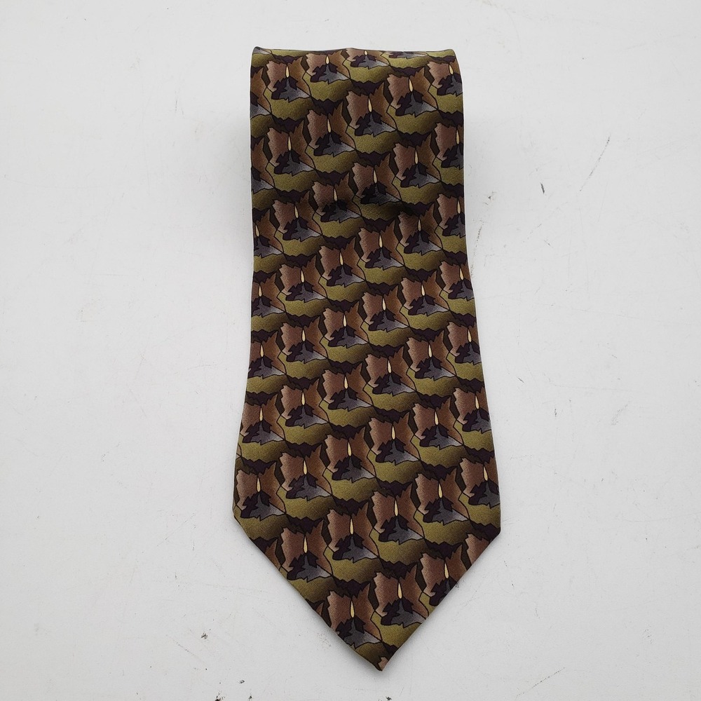 Stonehenge Ltd. Tie Mens One Size Green Silk Geometric Cocktail Collection